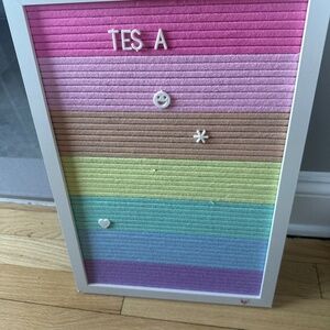 Justice Pastel Multi Color Block Felt Letter Board